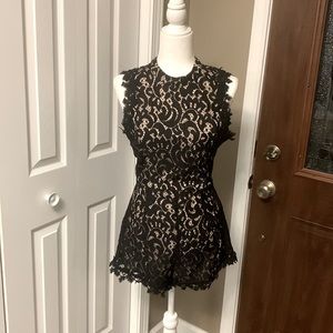 Francesca’s Black Lace Short Romper